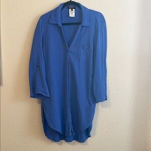 Miraclesuit x Talbots Blue Swim Coverup Lightweight Relaxed Fit